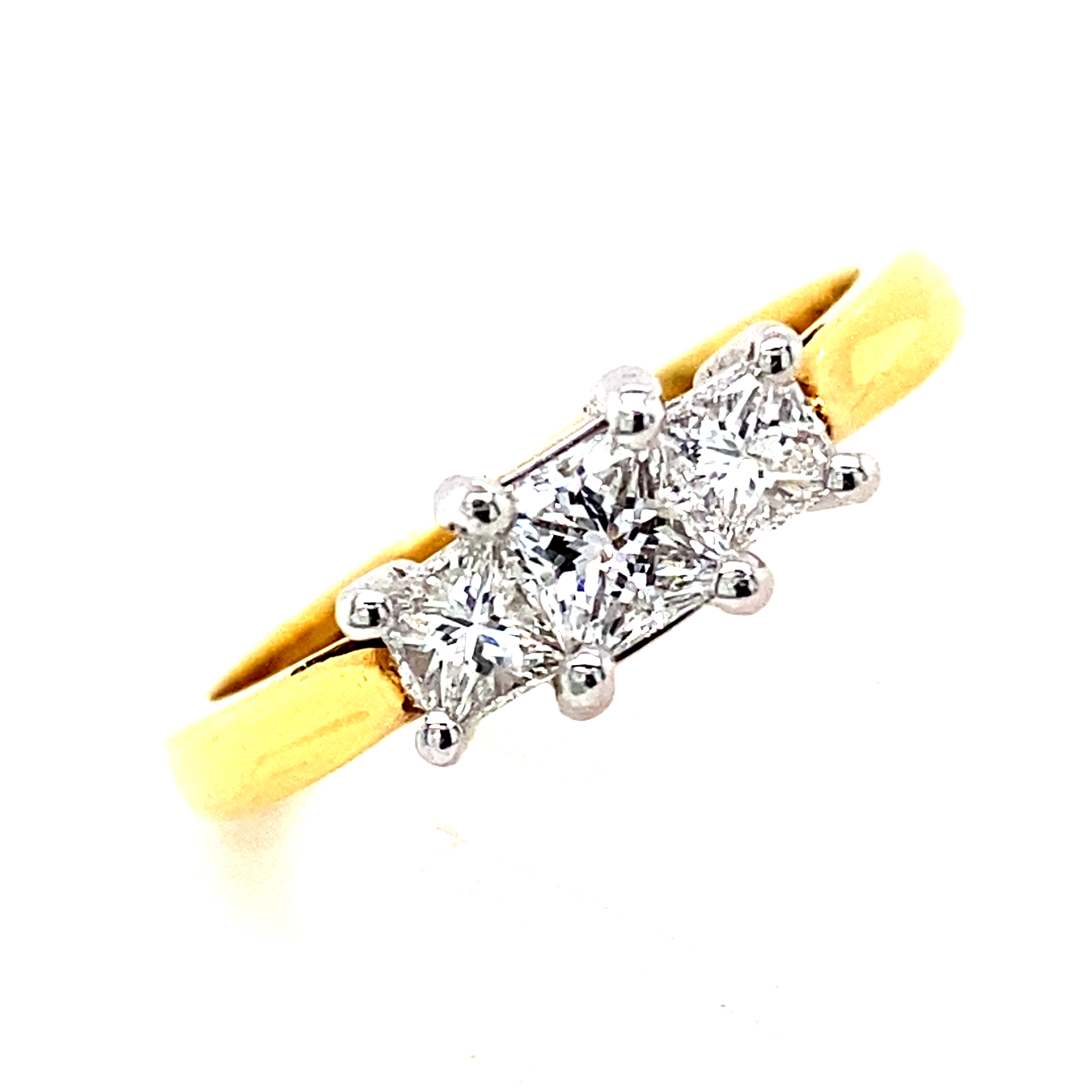 Joyce - Platinum and Princess Cut Diamond Ring 0.97 tcw G VVS