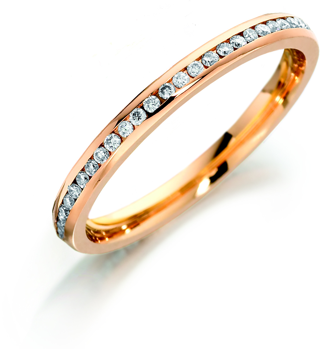 18 Carat Rose Gold Channel Set Full Eternity band - 0.27cts